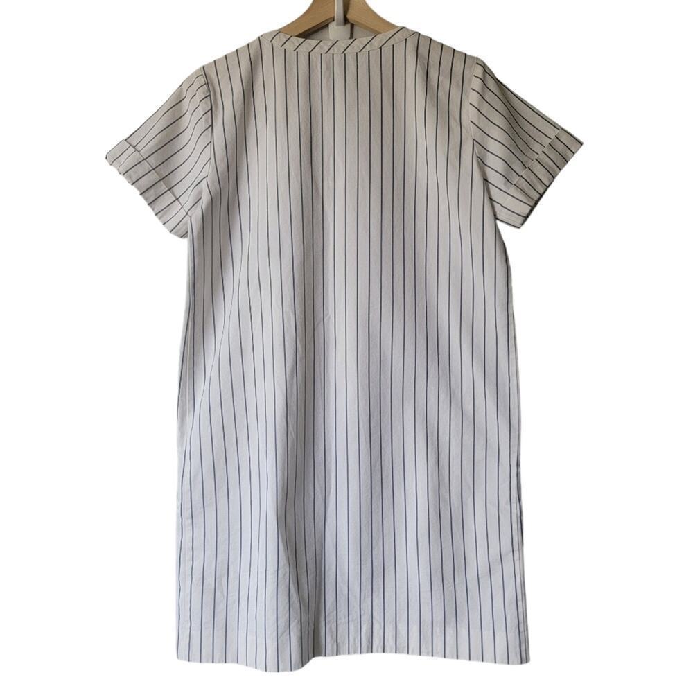 Madewell Harbor Lace-Up Neckline Minimalist Normcore Capsule Short Sleeve Dress - Picture 6 of 11